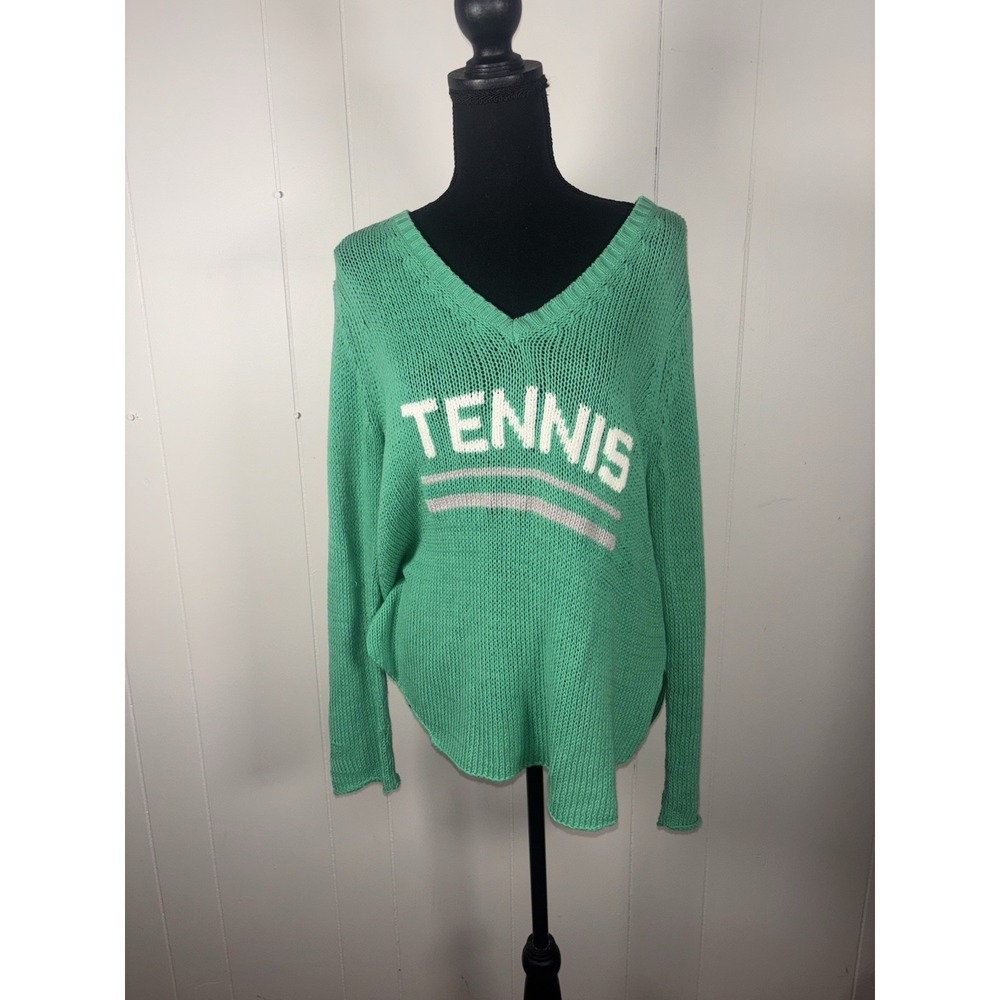 wooden‎ ships tennis sweater green oversized s/m